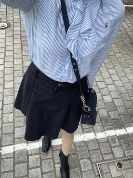「ひざ丈スカート」｜「アイテム（ブーツ）」を使った、haruさん（レディース・159cm）の春コーディネート