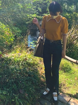 「LILY BROWN（リリーブラウン）のアイテム（ローファー）」を使った、P!COさん（レディース・158cm）の秋コーディネート