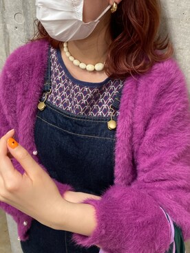 「アイテム（エコバッグ/サブバッグ、パープル系）」を使った、minineさん（レディース・159cm）の春コーディネート