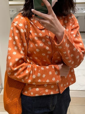 「Bleu Bleuet（ブルーブルーエ）のアイテム（Handbag、オレンジ系）」を使った、minineさん（レディース・159cm）の秋コーディネート