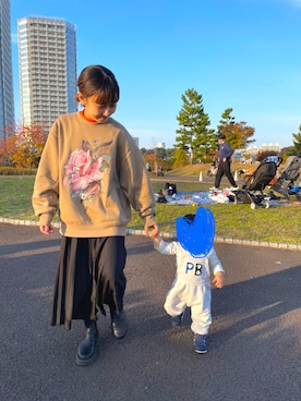 たみおとたまにこどもさんのコーディネート