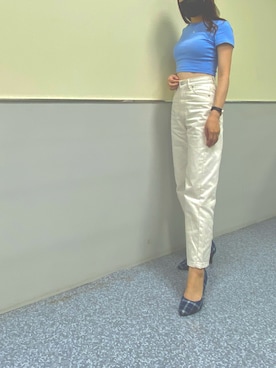 「ORiental TRaffic（オリエンタルトラフィック）のポインテッドヒールパンプス★9316（パンプス、ブルー系）」を使った、kaoriさん（レディース・159cm）の夏コーディネート