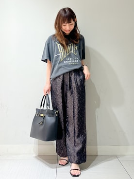 「DRESSTERIOR（ドレステリア）の【otonaMUSE5月号掲載】スキニーベルトサンダル（サンダル、ブラック系）」を使った、じゅんさん（レディース・150cm）の夏コーディネート