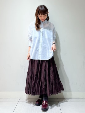 「DRESSTERIOR（ドレステリア）の【軽量/本革/otonaMUSE掲載】ビットローファー（Pumps、レッド系）」を使った、じゅんさん（レディース・150cm）の春コーディネート