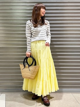 「DRESSTERIOR（ドレステリア）の【軽量/本革/otonaMUSE掲載】ビットローファー（Pumps、レッド系）」を使った、じゅんさん（レディース・150cm）の春コーディネート