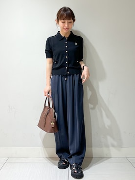 「DRESSTERIOR（ドレステリア）のUV接触冷感シアーカーディガン（カーディガン/ボレロ、ブラック系）」を使った、じゅんさん（レディース・150cm）の夏コーディネート