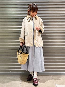 「DRESSTERIOR（ドレステリア）の【軽量/本革/otonaMUSE掲載】ビットローファー（Pumps、レッド系）」を使った、じゅんさん（レディース・150cm）の春コーディネート