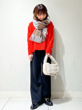 「TWEED MILL（ツイードミル）のアイテム」を使った、じゅんさん（レディース・150cm）の冬コーディネート