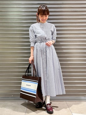 「DRESSTERIOR（ドレステリア）の【軽量/本革/otonaMUSE掲載】ビットローファー（Pumps、レッド系）」を使った、じゅんさん（レディース・150cm）の春コーディネート