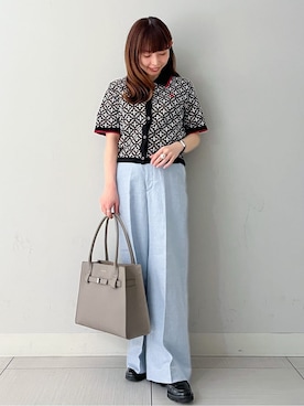 「DRESSTERIOR（ドレステリア）の【軽量/本革/otonaMUSE掲載】ビットローファー（Pumps、ブラック系）」を使った、じゅんさん（レディース・150cm）の春コーディネート