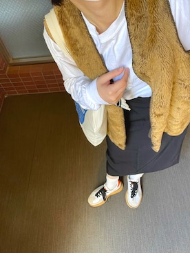「白ソックス」｜「アイテム（その他アウター）」を使った、mさん（レディース・155cm）の秋コーディネート