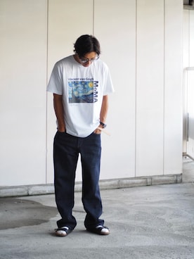 「アイテム（サンダル）」を使った、700さん（メンズ・180cm）の夏コーディネート