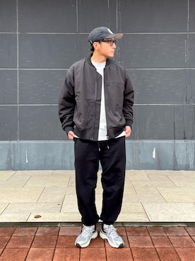 「アイテム（MA-1）」を使った、700さん（メンズ・180cm）の秋コーディネート