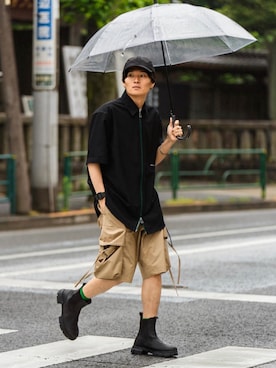 「アイテム（デジタル腕時計）」を使った、Ryoさん（メンズ・168cm・20代）の夏コーディネート