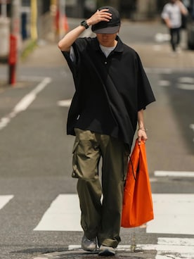 「アイテム（カーゴパンツ）」を使った、Ryoさん（メンズ・168cm・30代）の夏コーディネート