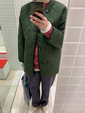 「H&M（エイチ・アンド・エム）のアイテム（Tシャツ/カットソー、ホワイト系）」を使った、M11kaさん（レディース・167cm）の春コーディネート