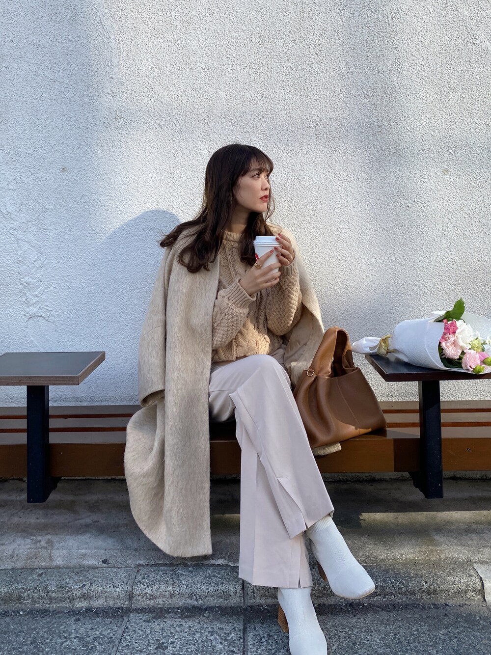 Demi-Luxe BEAMS / シャギーノーカラーコートを使った人気ファッション
