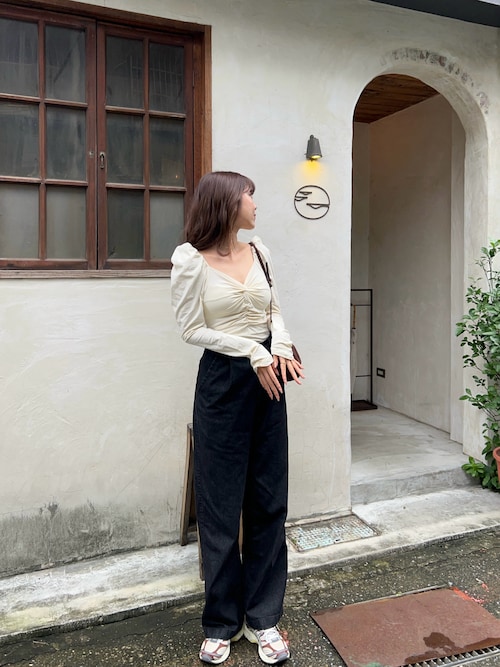 セール】〔MUJI Labo〕婦人 和紙混デニムパンツ（ダークグレー