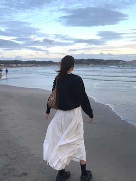 「アイテム（スカート）」を使った、諭吉⛄️さん（レディース・169cm・30代）の秋コーディネート