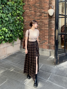 「アイテム（スカート）」を使った、諭吉⛄️さん（レディース・169cm・30代）の秋コーディネート