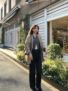 「無印良品（ムジルシリョウヒン）のアイテム（パンツ）」を使った、諭吉⛄️さん（レディース・169cm）の春コーディネート