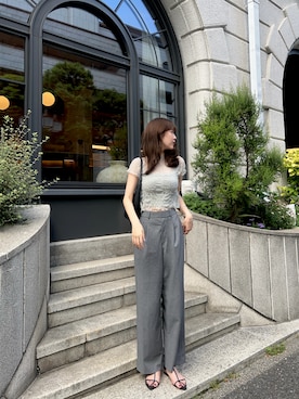 「ZARA（ザラ）のアイテム（トップス、グリーン系）」を使った、諭吉⛄️さん（レディース・169cm）の夏コーディネート