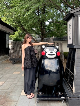 「ackaのアイテム（トップス、ブラック系）」を使った、諭吉⛄️さん（レディース・169cm）の夏コーディネート