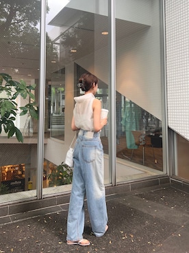 「シルバーサンダル」｜諭吉⛄️さん（レディース・169cm）の夏コーディネート