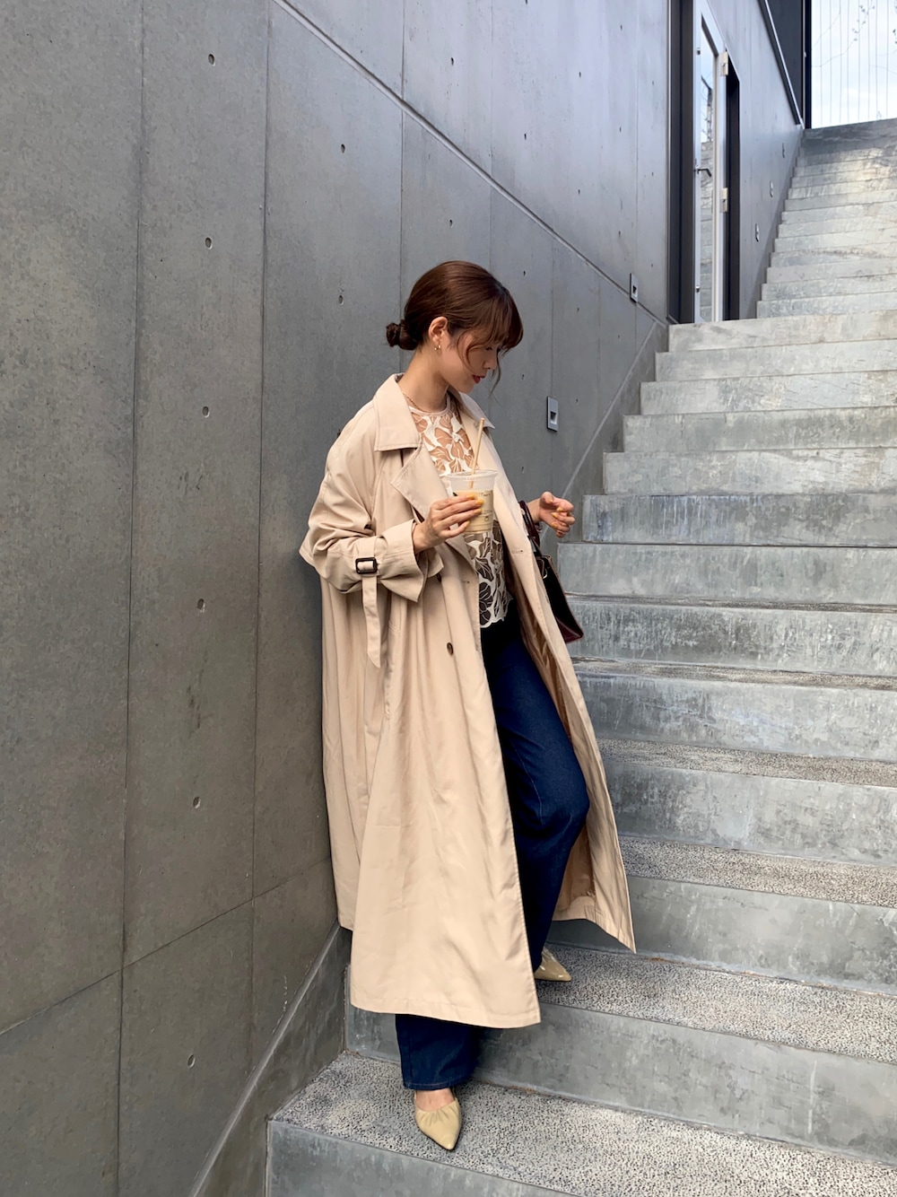 POWANTO LUNEのトレンチコートを使った人気ファッション