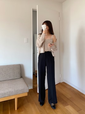 「ニットキャミソール」｜「アイテム（アクセサリー）」を使った、諭吉⛄️さん（レディース・169cm）の冬コーディネート