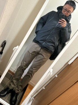 「アイテム（その他パンツ、ブラウン系）」を使った、hana.さん（メンズ・184cm）の冬コーディネート