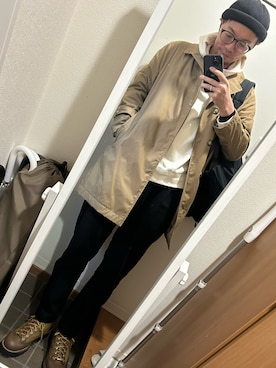 「アイテム（バックパック/リュック）」を使った、hana.さん（メンズ・184cm）の冬コーディネート