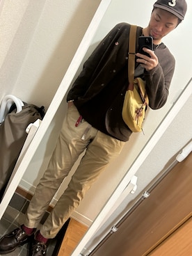 「アイテム（ノーカラージャケット）」を使った、hana.さん（メンズ・184cm）の冬コーディネート