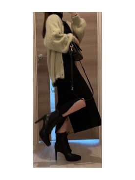 「モヘアカーディガン」｜「アイテム（その他）」を使った、rei♡さん（レディース・150cm）の冬コーディネート