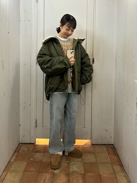 「DISCOAT（ディスコート）のアイテム（ブルゾン）」を使った、_a_n_c_o___さん（レディース・158cm）の秋コーディネート
