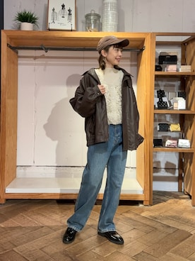 「DISCOAT（ディスコート）のアイテム（ジャケット/アウター）」を使った、_a_n_c_o___さん（レディース・158cm）の冬コーディネート