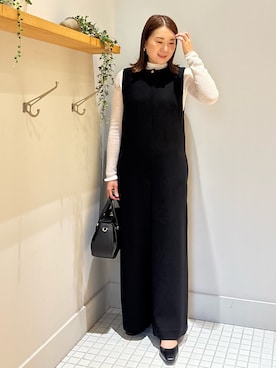 「アイテム（つなぎ/オールインワン）」を使った、Yuuki Endoさん（レディース・155cm）の秋コーディネート