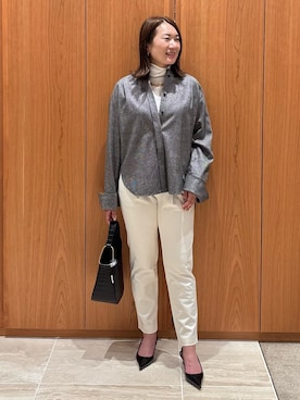 「タートルネック」｜「アイテム（その他シューズ）」を使った、Yuuki Endoさん（レディース・155cm）の秋コーディネート