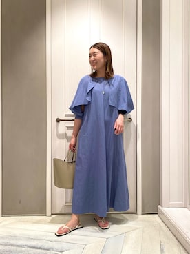 「いまどきジャケット写真」｜「アイテム（ワンピース/ドレス）」を使った、Yuuki Endoさん（レディース・155cm）の春コーディネート