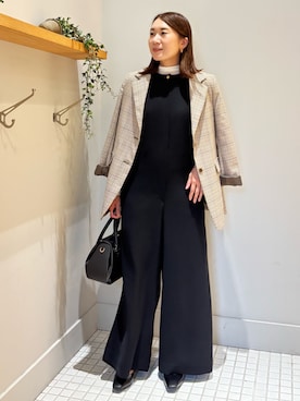 「アイテム（つなぎ/オールインワン）」を使った、Yuuki Endoさん（レディース・155cm）の秋コーディネート