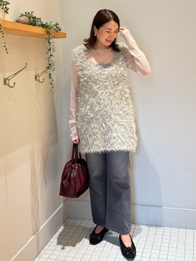 「アイテム（ベスト）」を使った、Yuuki Endoさん（レディース・155cm・30代）の秋コーディネート