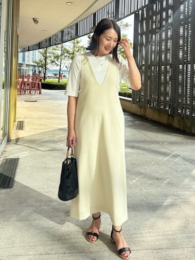 「アイテム（かごバッグ）」を使った、Yuuki Endoさん（レディース・155cm）の夏コーディネート