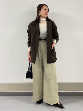 「アイテム（カバーオール、ブラウン系）」を使った、Yuuki Endoさん（レディース・155cm）の秋コーディネート