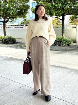 「チェック」｜Yuuki Endoさん（レディース・155cm・30代）の秋コーディネート