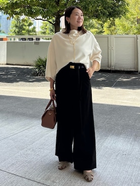 「アイテム（バングル/リストバンド）」を使った、Yuuki Endoさん（レディース・155cm）の秋コーディネート