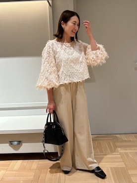 「qualite（カリテ）のアイテム（ピアス（両耳用））」を使った、Yuuki Endoさん（レディース・155cm）の秋コーディネート