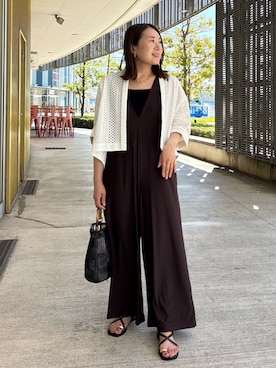 「大人カジュアルコーデ」｜「アイテム（アクセサリー）」を使った、Yuuki Endoさん（レディース・155cm）の夏コーディネート