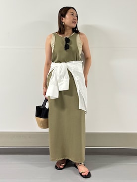 「qualite（カリテ）の【世界が認めた鯖江製】UVカットフォックスサングラス（サングラス、ブラック系）」を使った、Yuuki Endoさん（レディース・155cm）の夏コーディネート