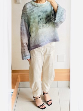 「MEDE19F（メデジュウキュウ）のアイテム（Tシャツ/カットソー）」を使った、harmoinさん（レディース・155cm）の秋コーディネート