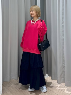 「LOWRYS FARM（ローリーズファーム）のパールタレンネックレス　249411（ネックレス）」を使った、imsally2さん（レディース・154cm・20代）の秋コーディネート